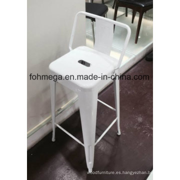 Taburete de silla de metal blanco con respaldo (FOH-BST01)